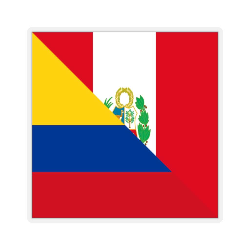 Colombia Peru Flag Sticker | Colombian Peruvian Stickers