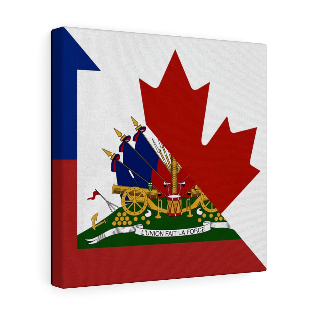 Haitian Canadian Flag Canvas Gallery Wraps | Haiti Canada