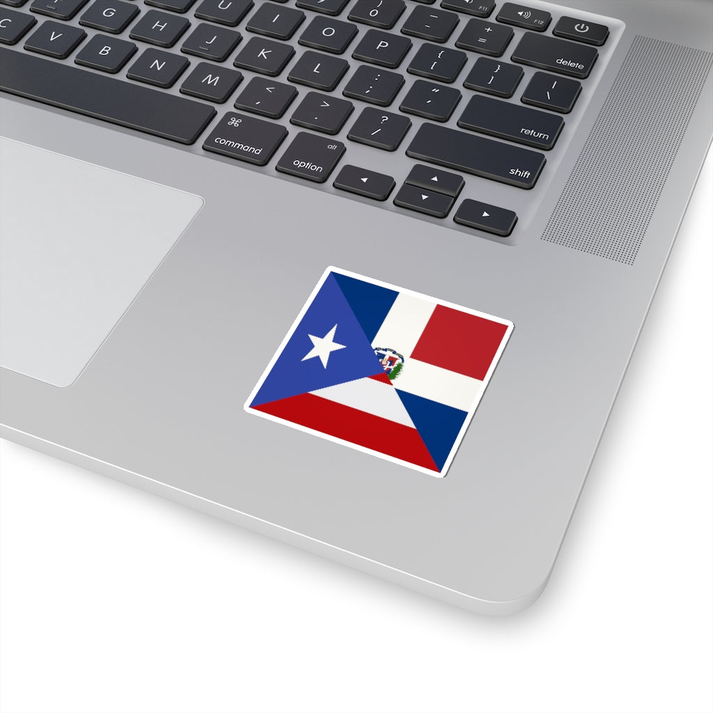 Puerto Rico Dominican Republic Flag Sticker | PR USA Accessory