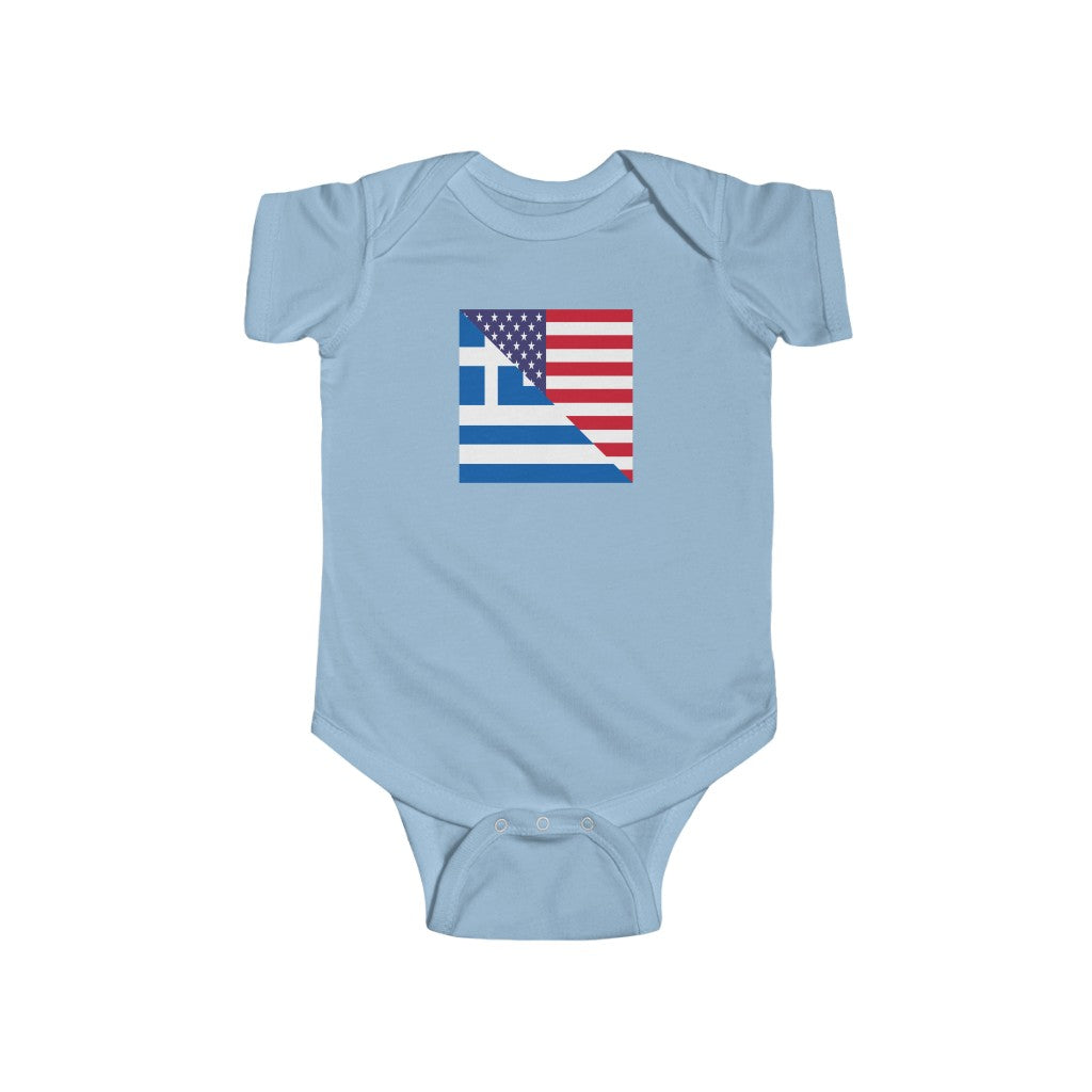 Greek American Flag Baby Bodysuit | Greece USA Newborn