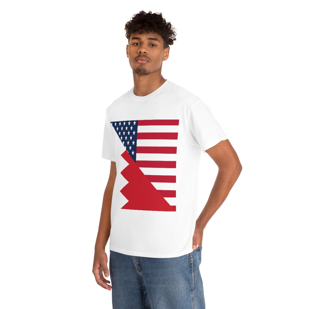 Bahrain American Flag Half Bahraini USA T-Shirt | Unisex Tee Shirt