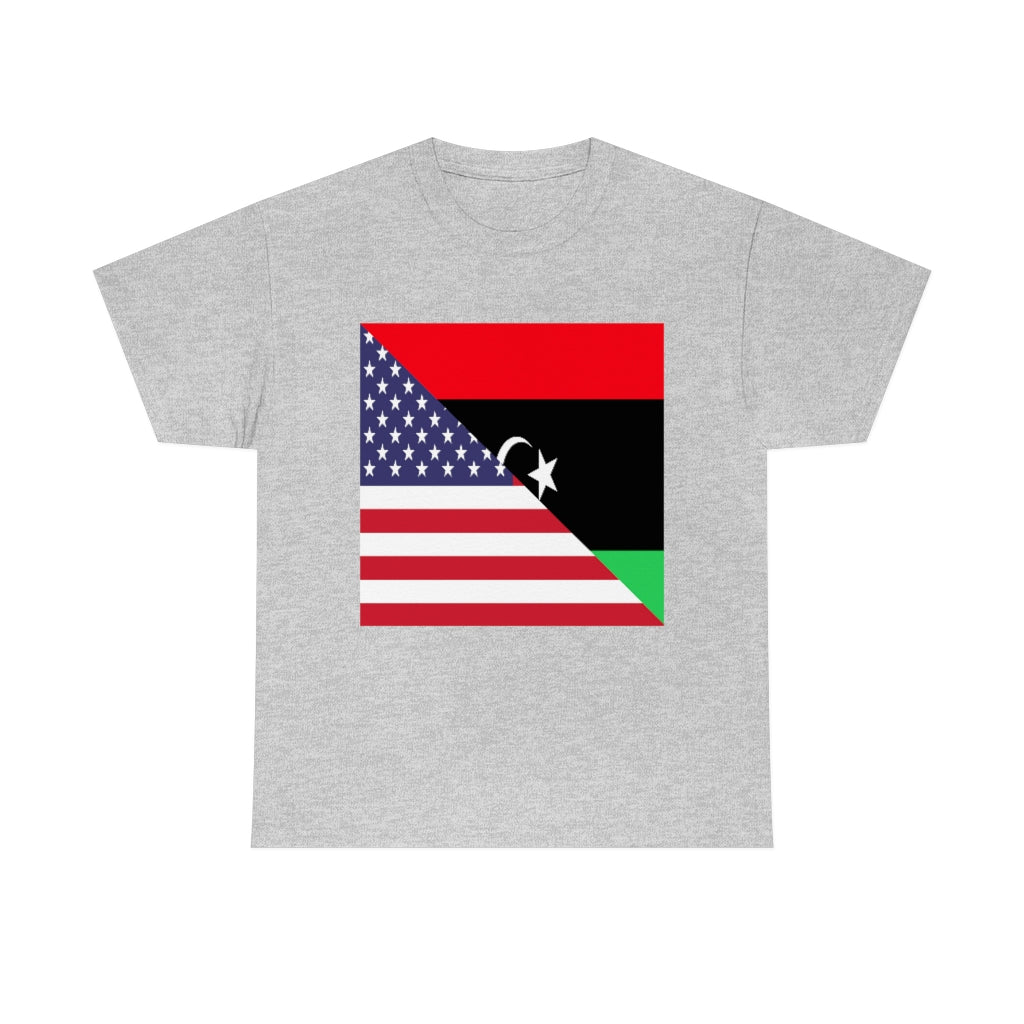 Libyan American Flag Tee Shirt | Unisex Libya USA Tshirt