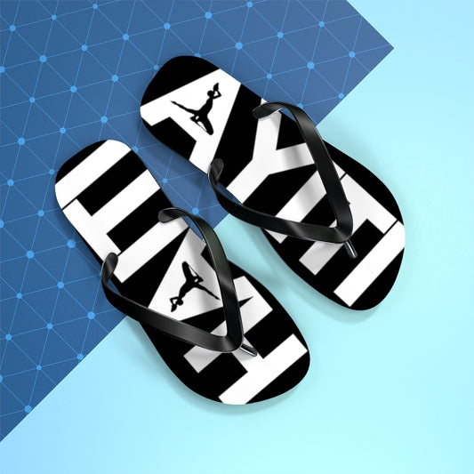 Haiti Black & White Flip Flops | Haitian Summer Sandals