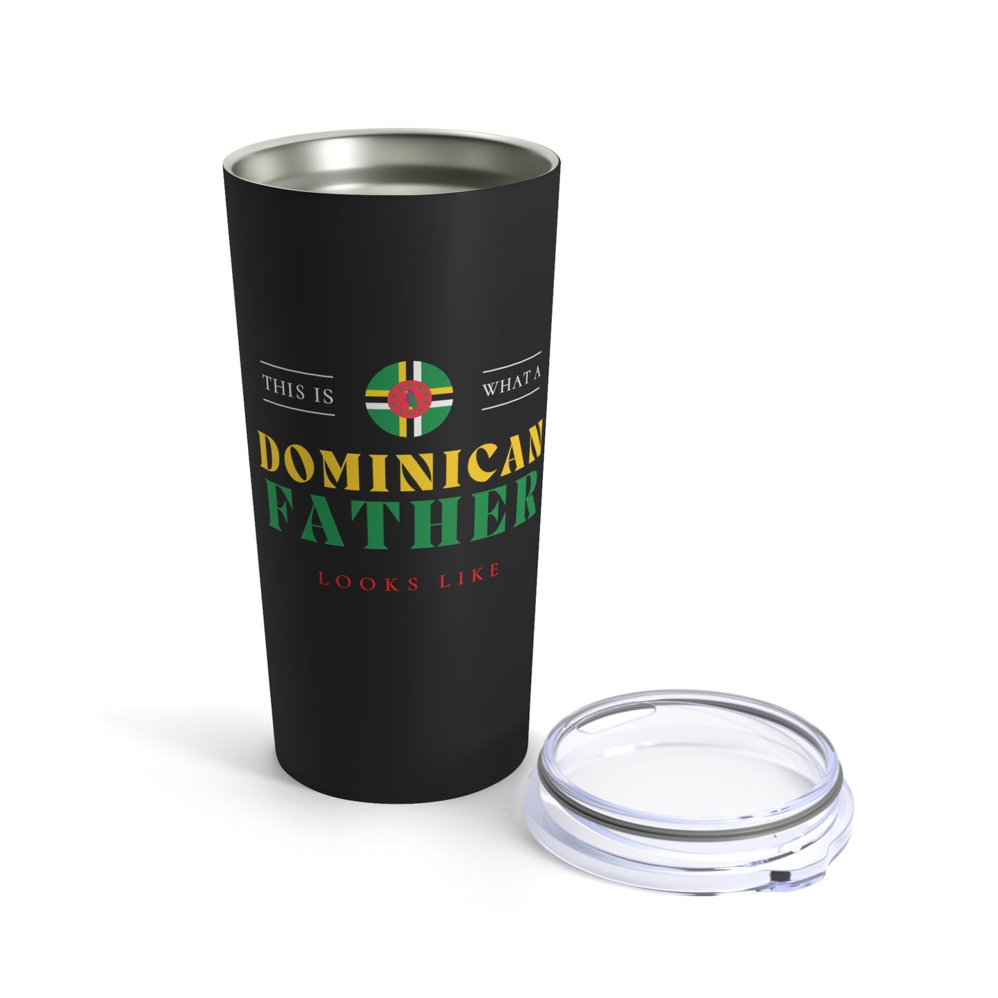 Dominican Father Looks Like Dominica Flag Fathers Day Tumbler 20oz Beverage Container