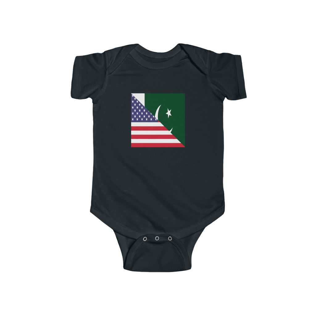 Pakistani American Flag Baby Bodysuit | Pakistan USA Newborn Boy Girl