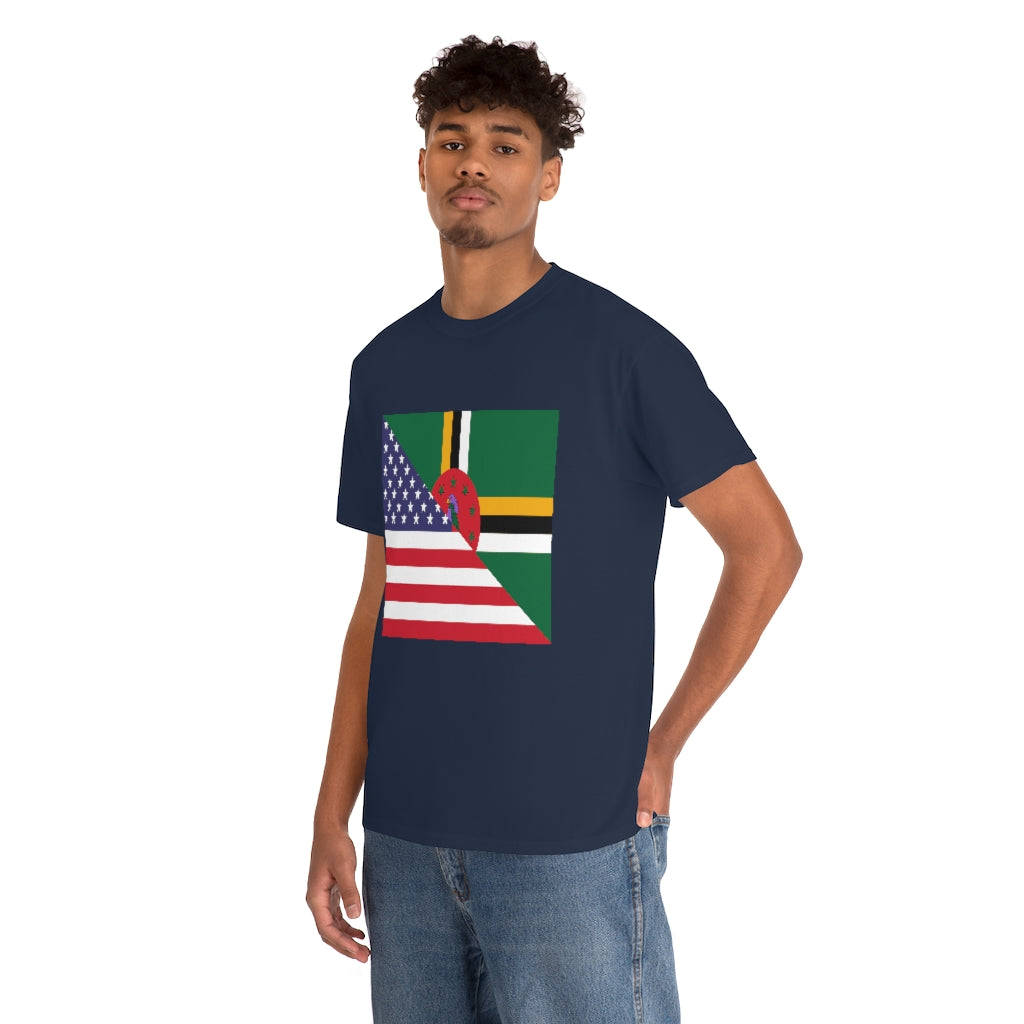 Dominica American Flag Tee Shirt | Dominican USA Tshirt