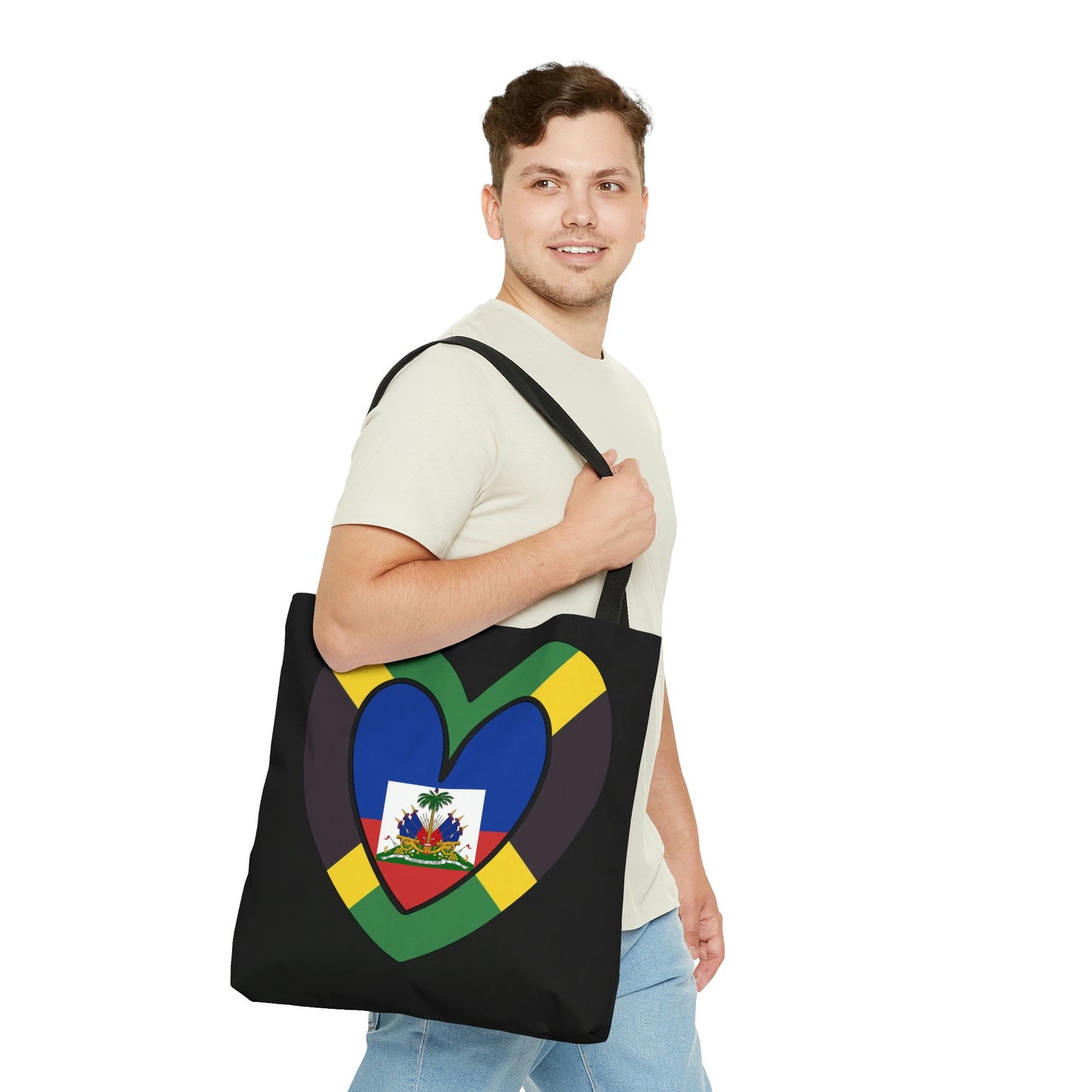 Jamaican Haitian Flag Inner Heart Jamaica Haiti  Tote Bag | Shoulder Bag