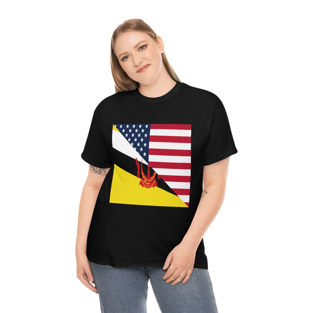 Brunei American Flag Half Bruneian USA T-Shirt | Unisex Tee Shirt