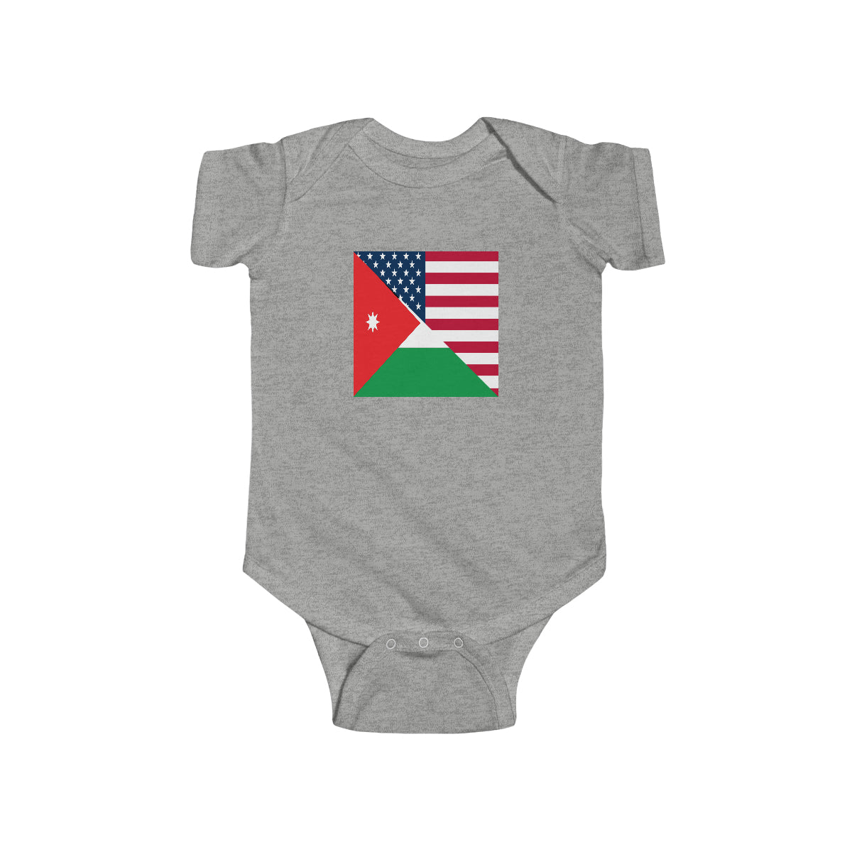 Jordan American Flag Half Jordanian USA Baby Bodysuit | Newborn Boy Girl