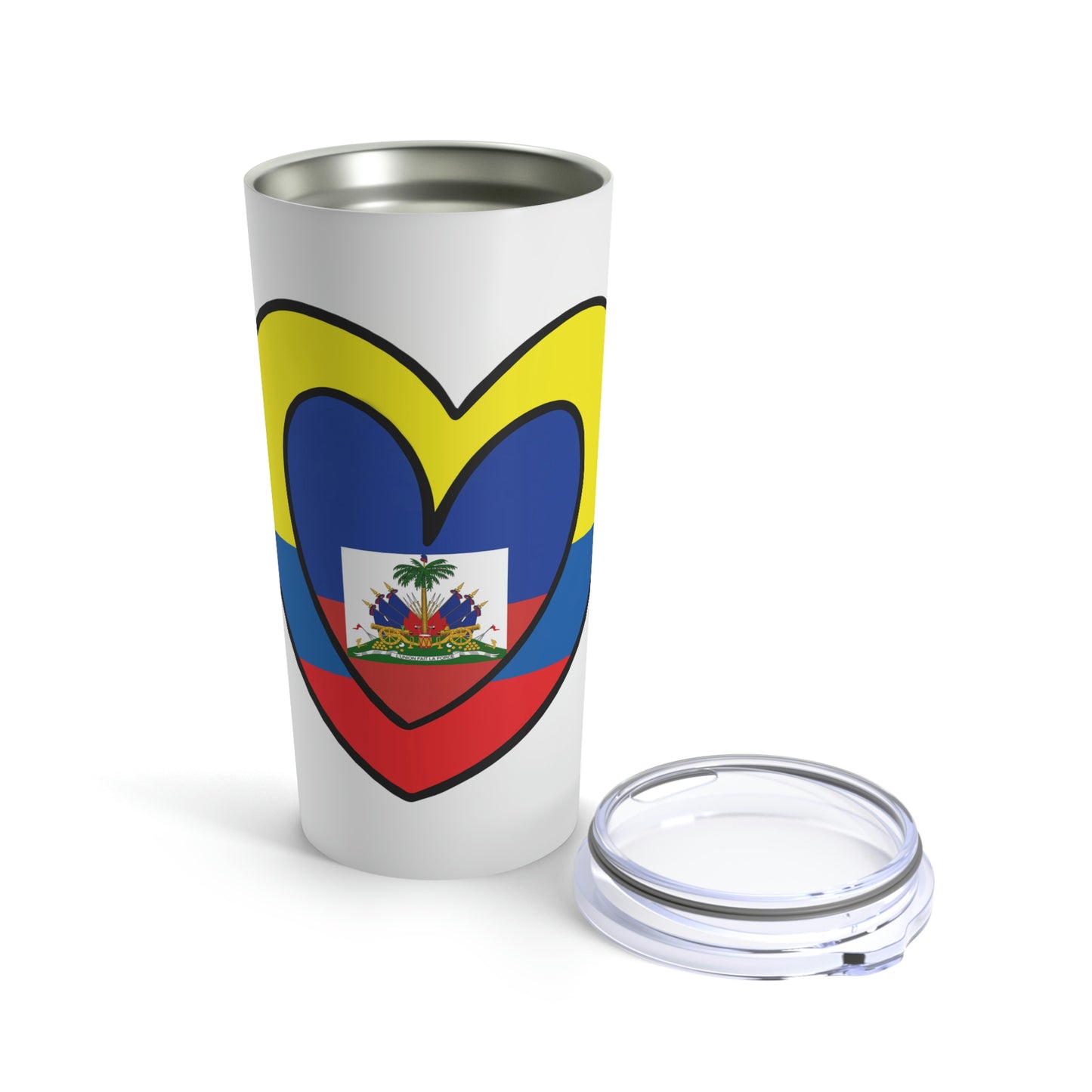 Colombian Haitian Flag Inner Heart Colombia Haiti  Tumbler 20oz