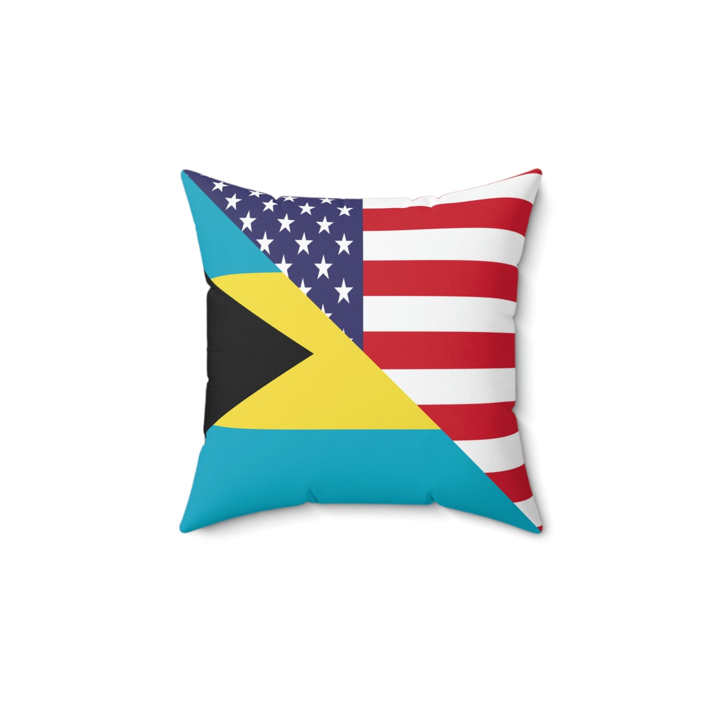 Bahamas American Flag Bahamian USA Spun Polyester Square Pillow