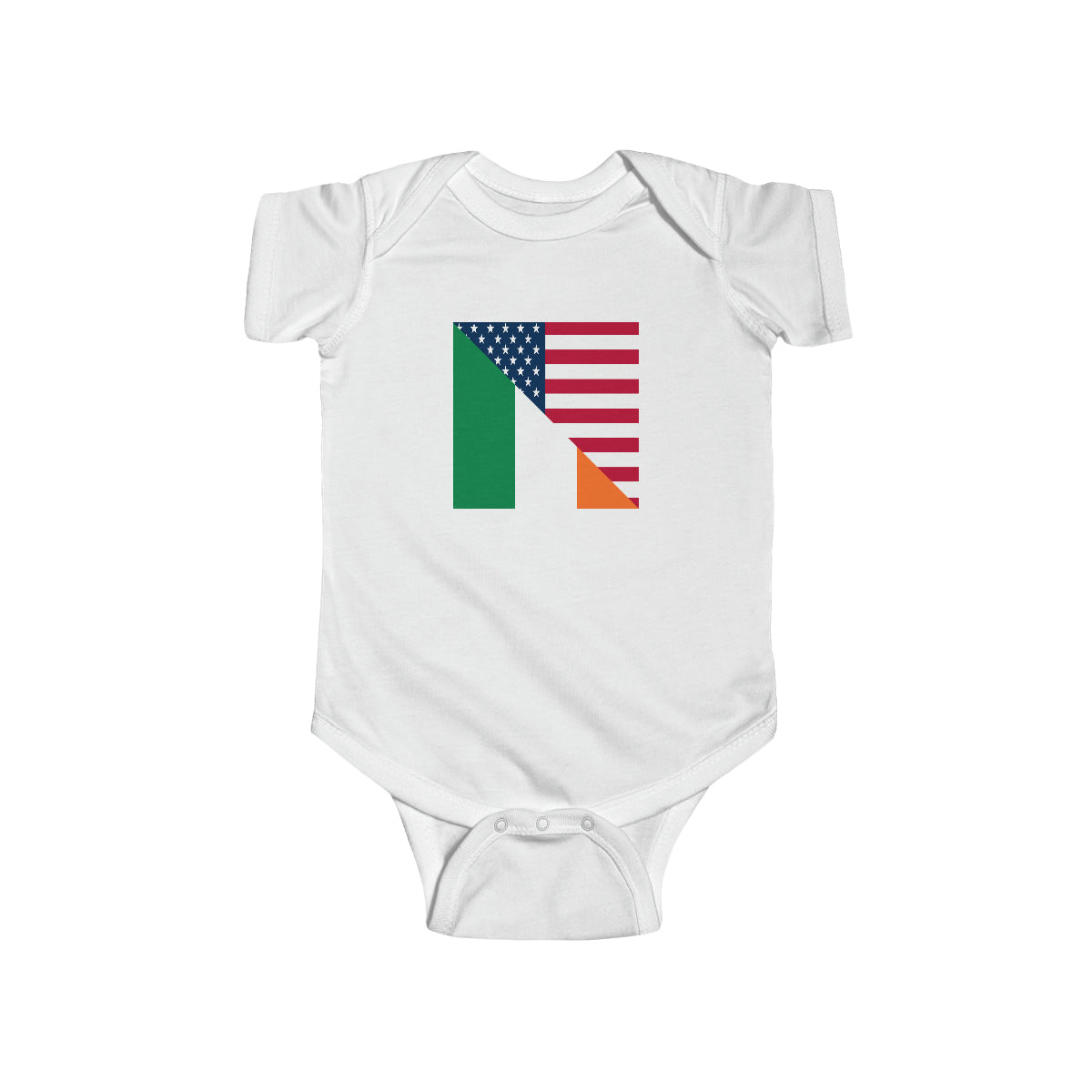 Irish American Flag Half Ireland USA Baby Bodysuit | Newborn Boy Girl