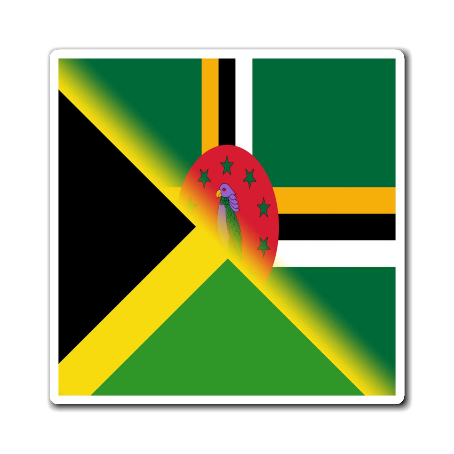 Jamaican Dominican Flag | Half Jamaica Dominica Magnet