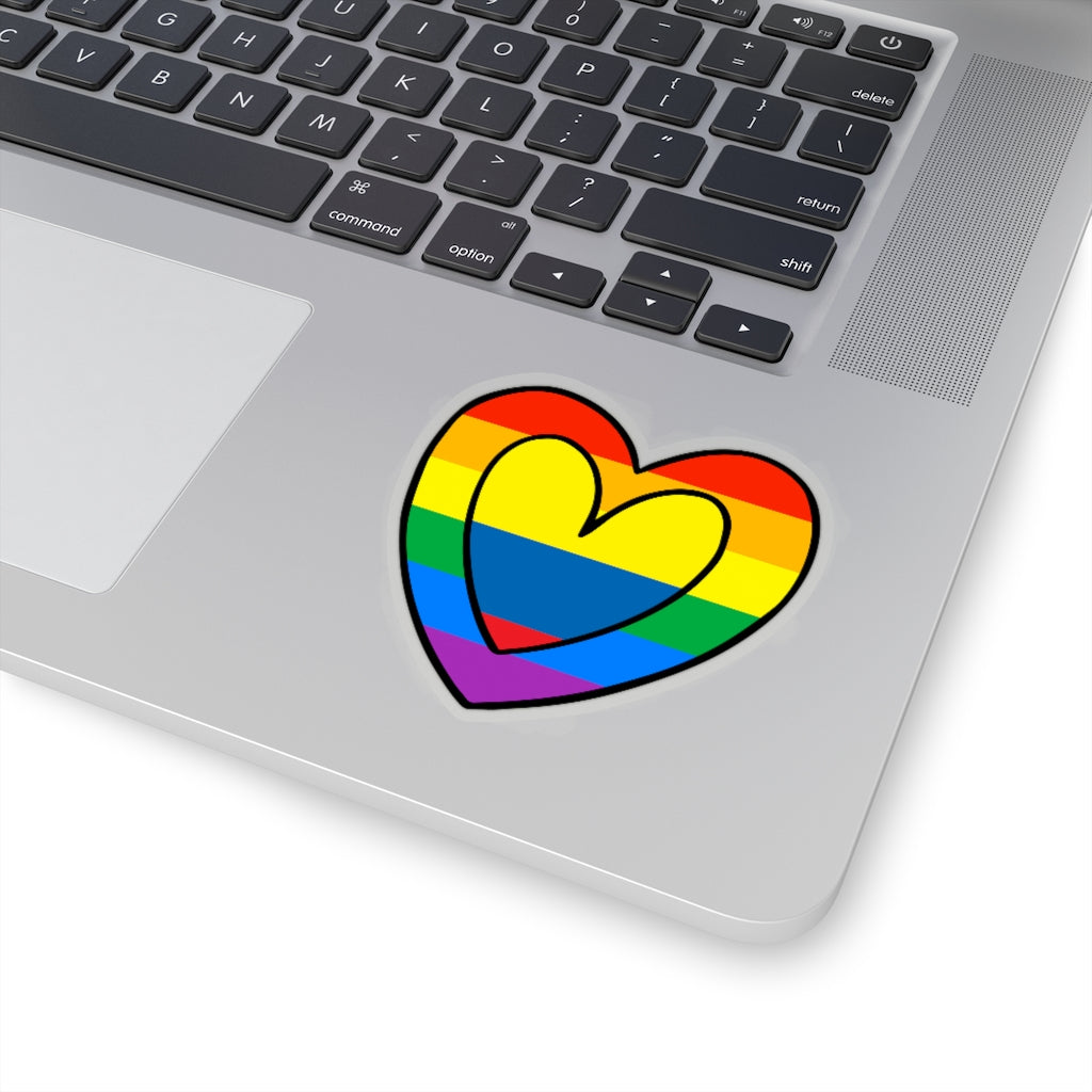 Colombian Pride Rainbow Flag Heart Sticker | Colombia Pride Month Accessory