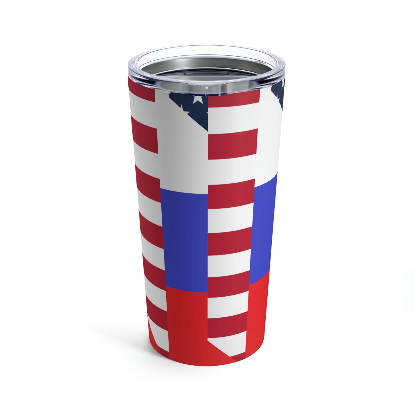 Russian American Flag Half Russia USA Tumbler 20oz Beverage Container