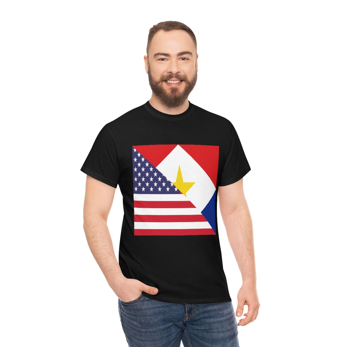 Saba American Flag Half Sabaean USA T-Shirt | Unisex Tee Shirt