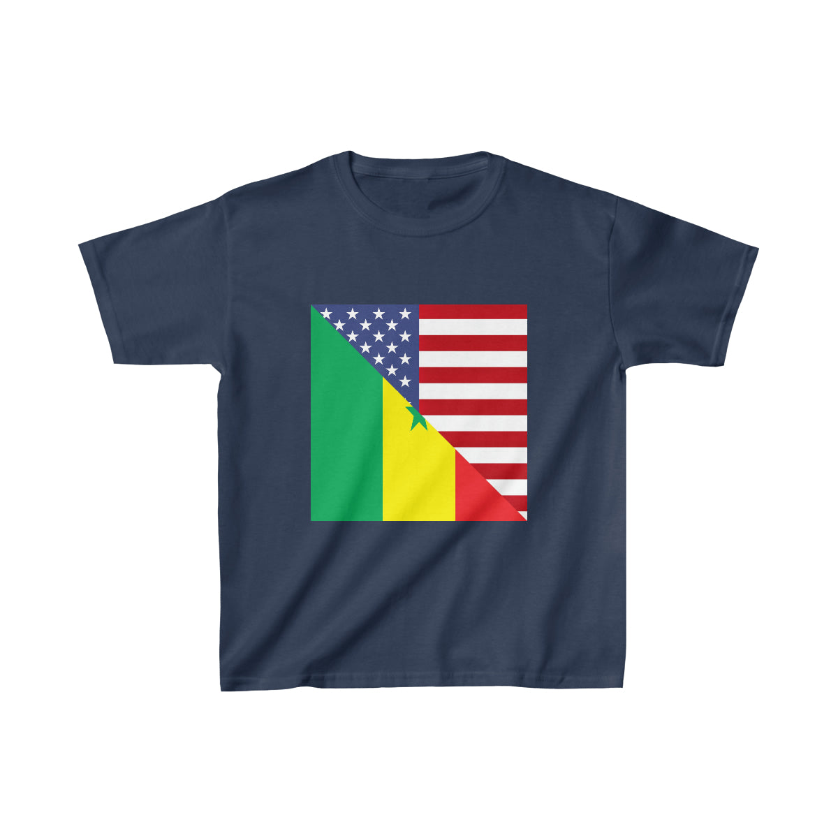 Kids Senegal American Flag T-Shirt | Unisex USA Senegalese Tee Shirt