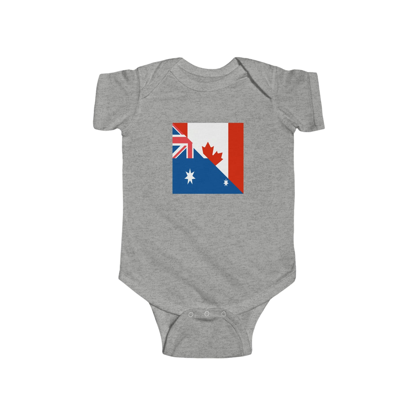 Australian Canadian Flag Half Australia Canada Baby Bodysuit | Newborn Boy Girl