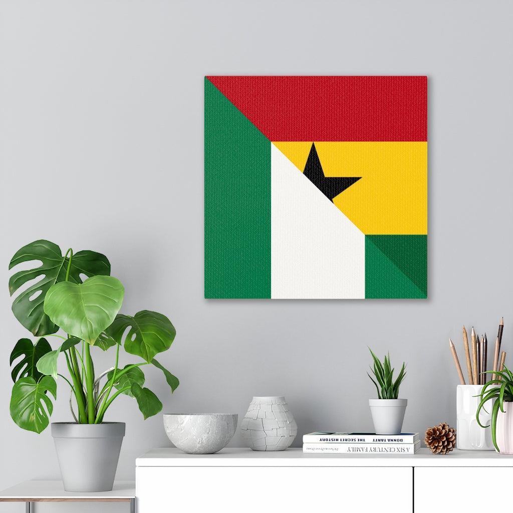 Nigerian Ghanaian Flag Canvas Gallery Wraps | Nigeria Ghana Naija