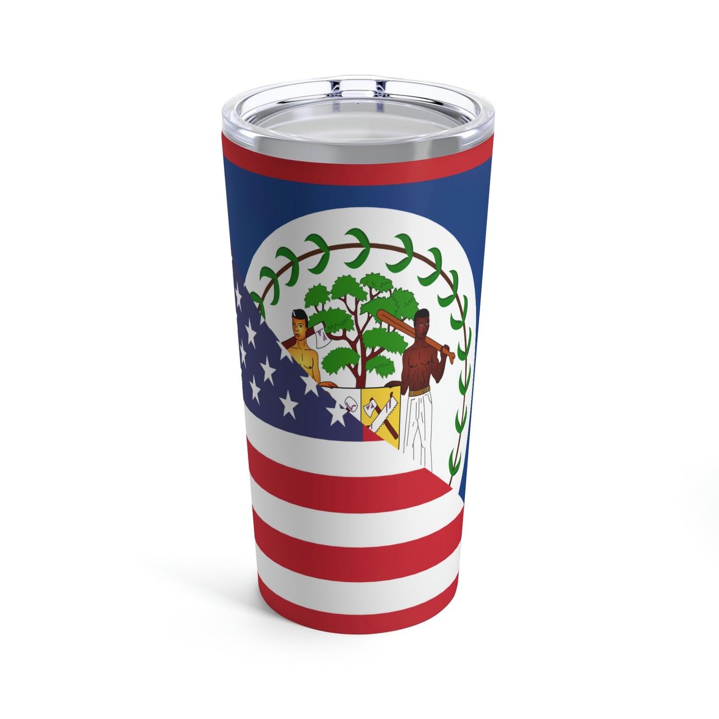 Belize American Flag Half Belizean USA Tumbler 20oz