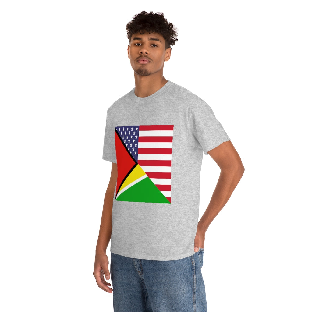 Guyanese American Flag Tee Shirt | Unisex Guyana USA Tshirt