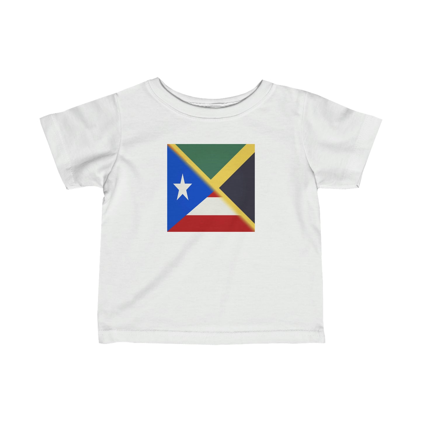 Infant Jamaica Puerto Rico Flag | Jamaican PR Flag Toddler Tee Shirt