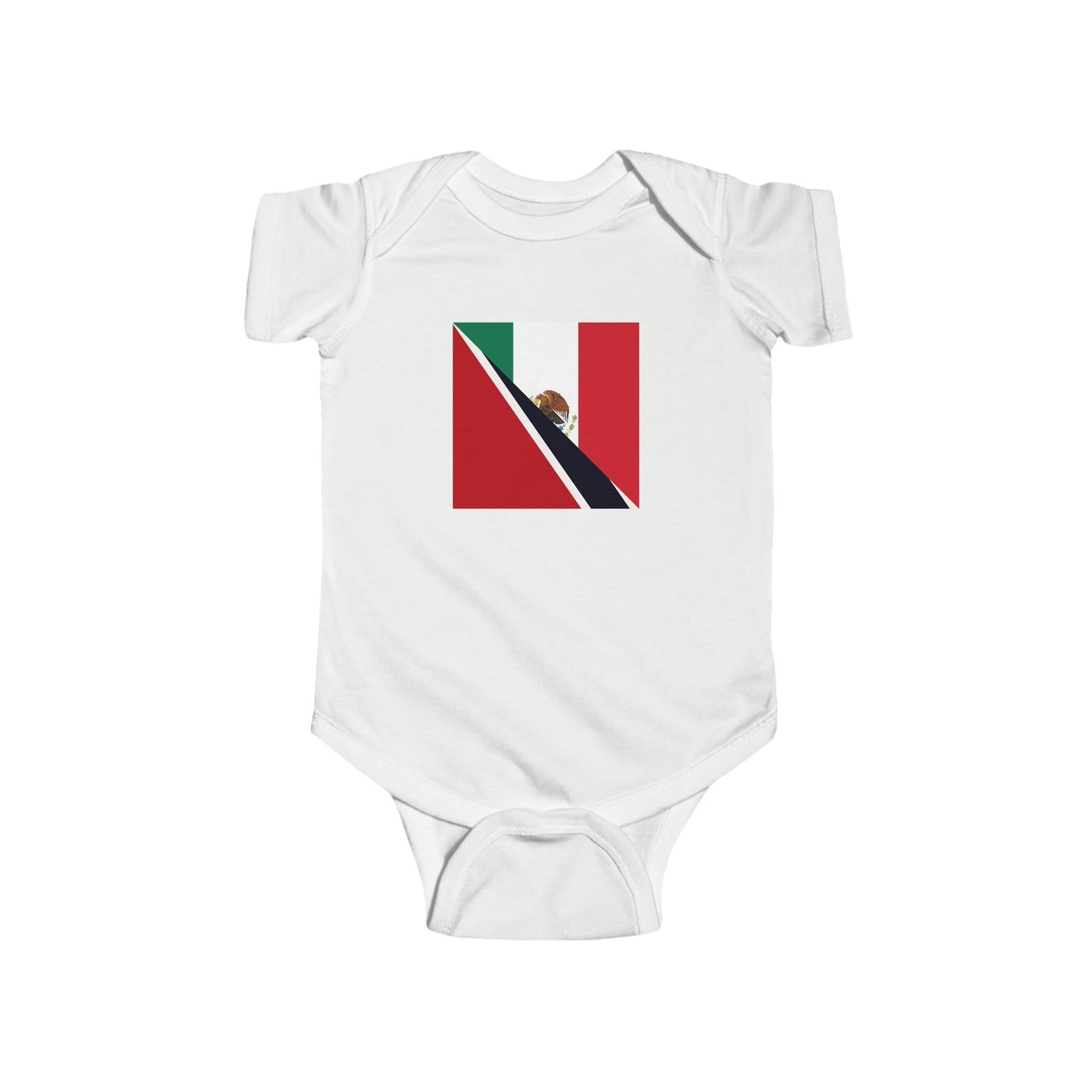 Trini Mexican Flag Half Trinidad Tobago Mexico Baby Bodysuit | Newborn Boy Girl