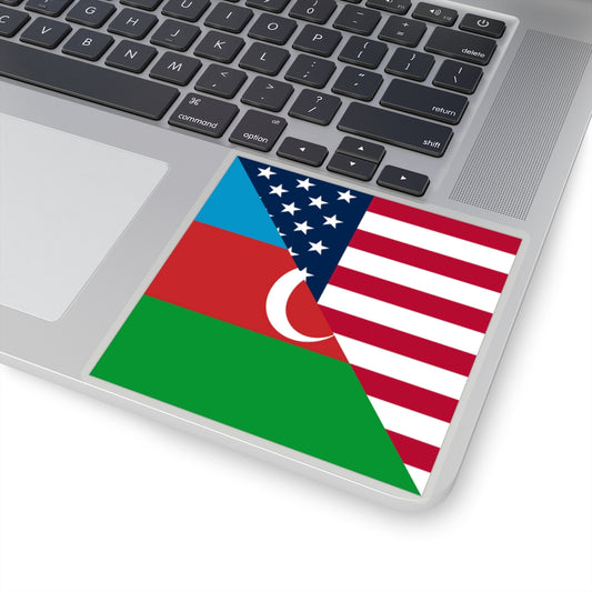 Azerbaijan American Flag Sticker | USA