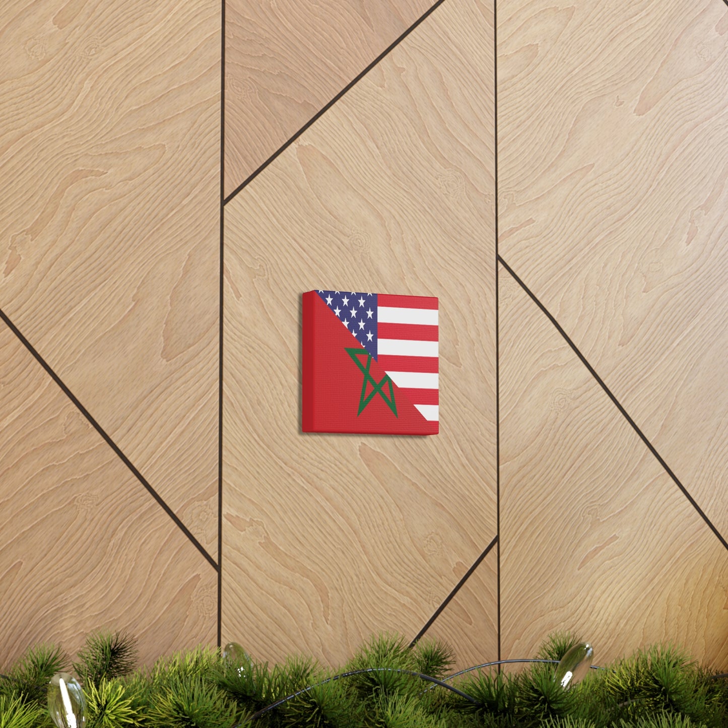 Moroccan American Flag Morocco USA Canvas Gallery Wraps | Wall Art