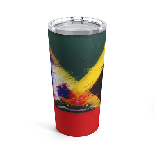 Haitian Jamaican Painted Flag | Haiti Jamaica Tumbler 20oz