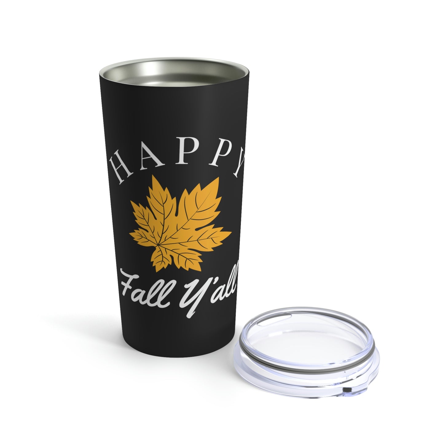 Happy Fall Yall | Yellow Leaf White Autumn Leaves Tumbler 20oz