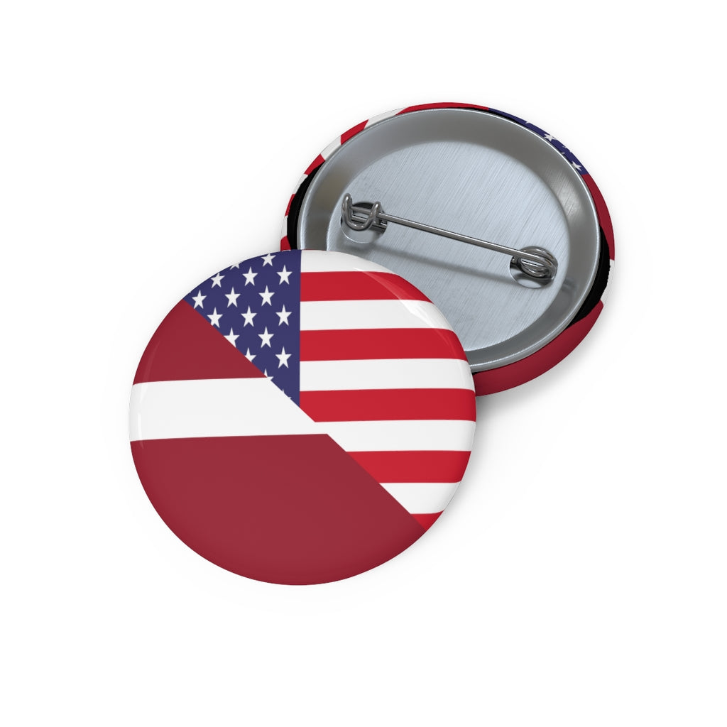 Latvian American Flag Pin Button | Latvia USA Pins