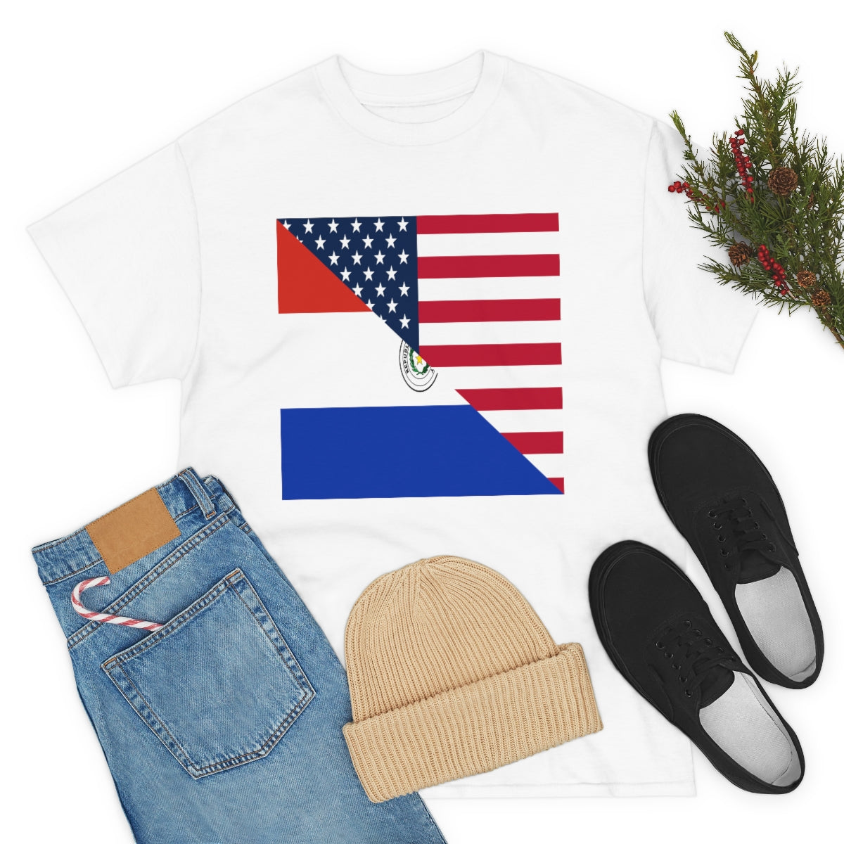 Paraguay American Flag Half Paraguyan USA T-Shirt | Unisex Tee Shirt