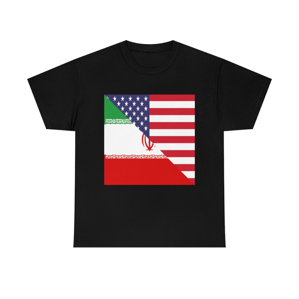 Iran American Flag Tee Shirt | Unisex Iranian USA Tshirt