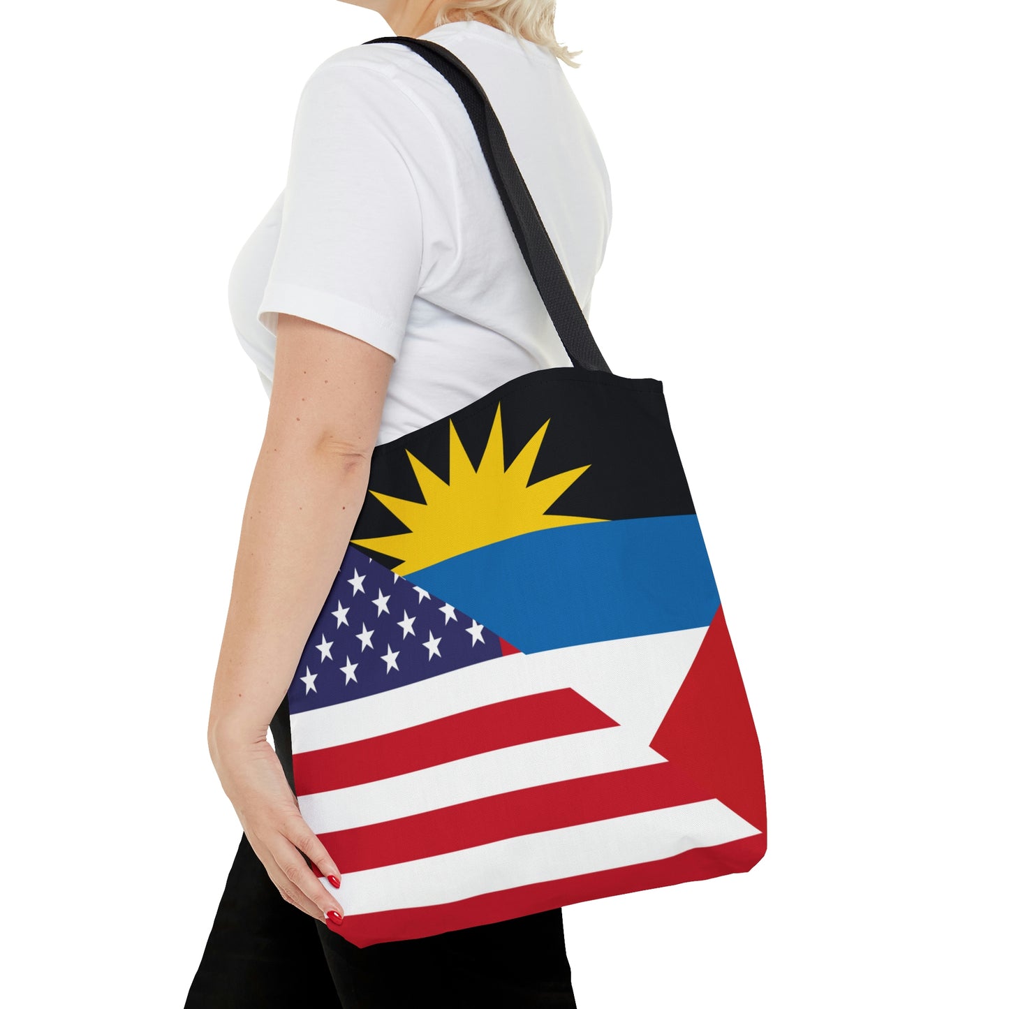 Antigua and Barbuda American Flag Antiguan USA Tote Bag | Shoulder Bag