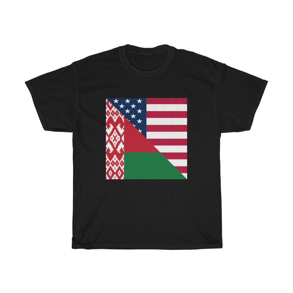 Belarusian American Flag T-Shirt | Unisex Belarus USA Tee