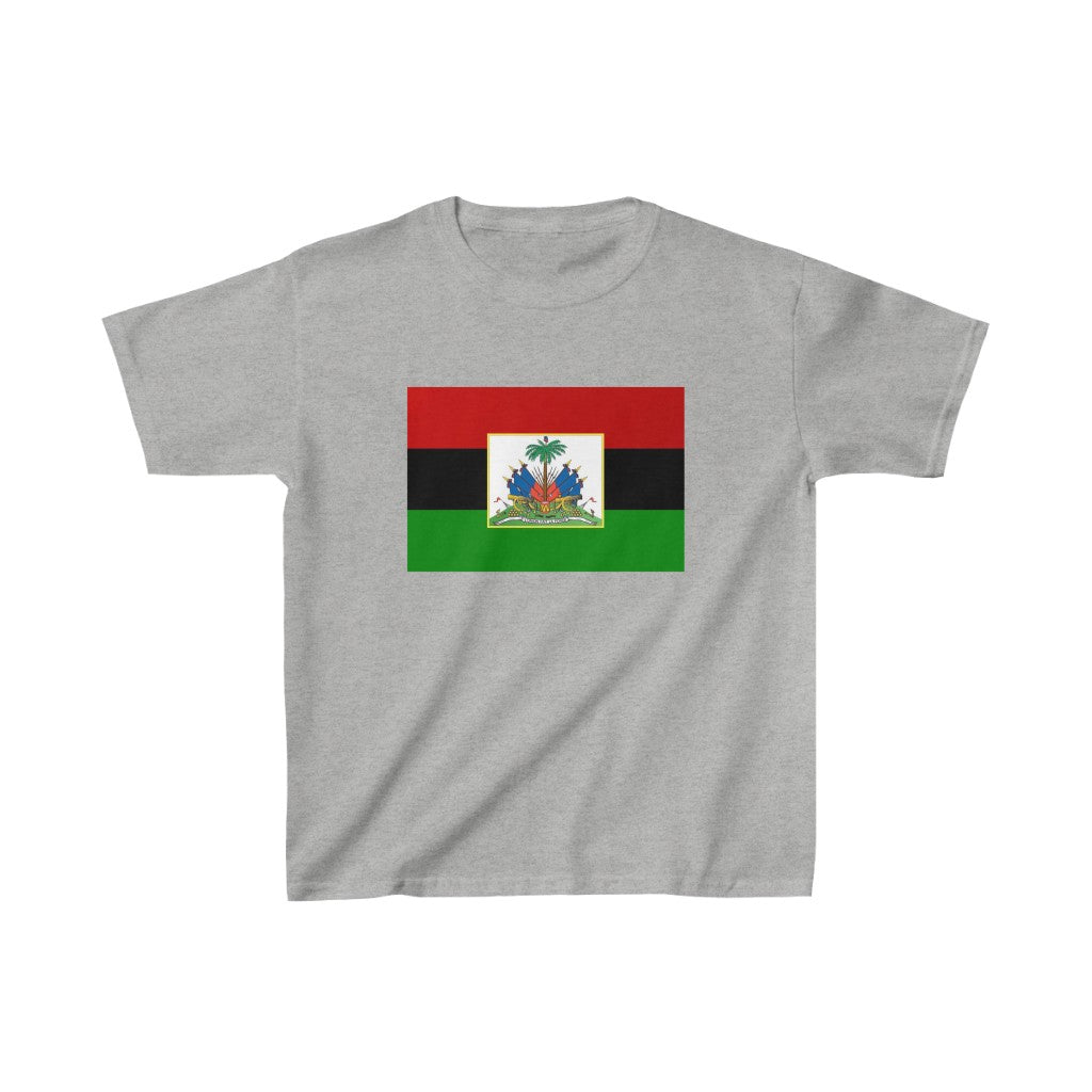 Kids Pan-African Haitian Flag | Pan African Haiti T-Shirt | Unisex Tee Shirt