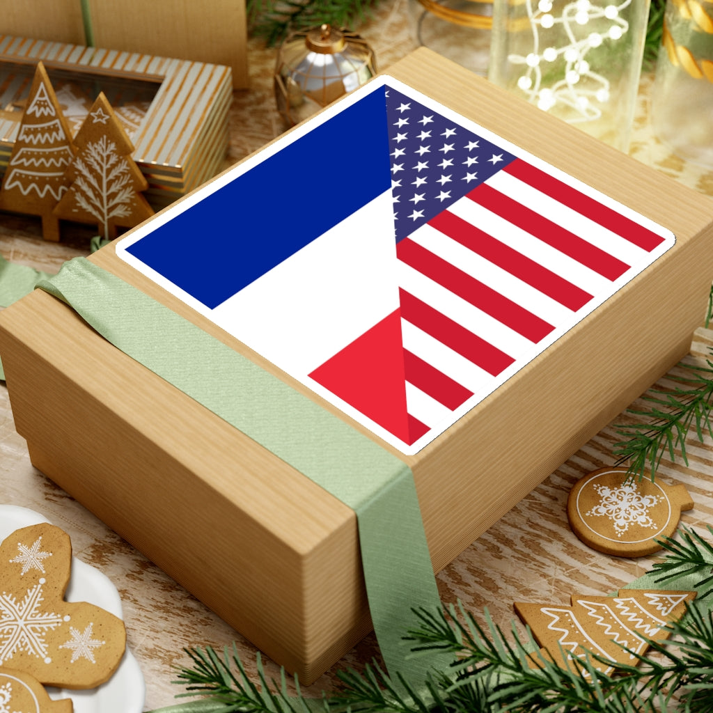 French American Flag Sticker | France USA Stickers