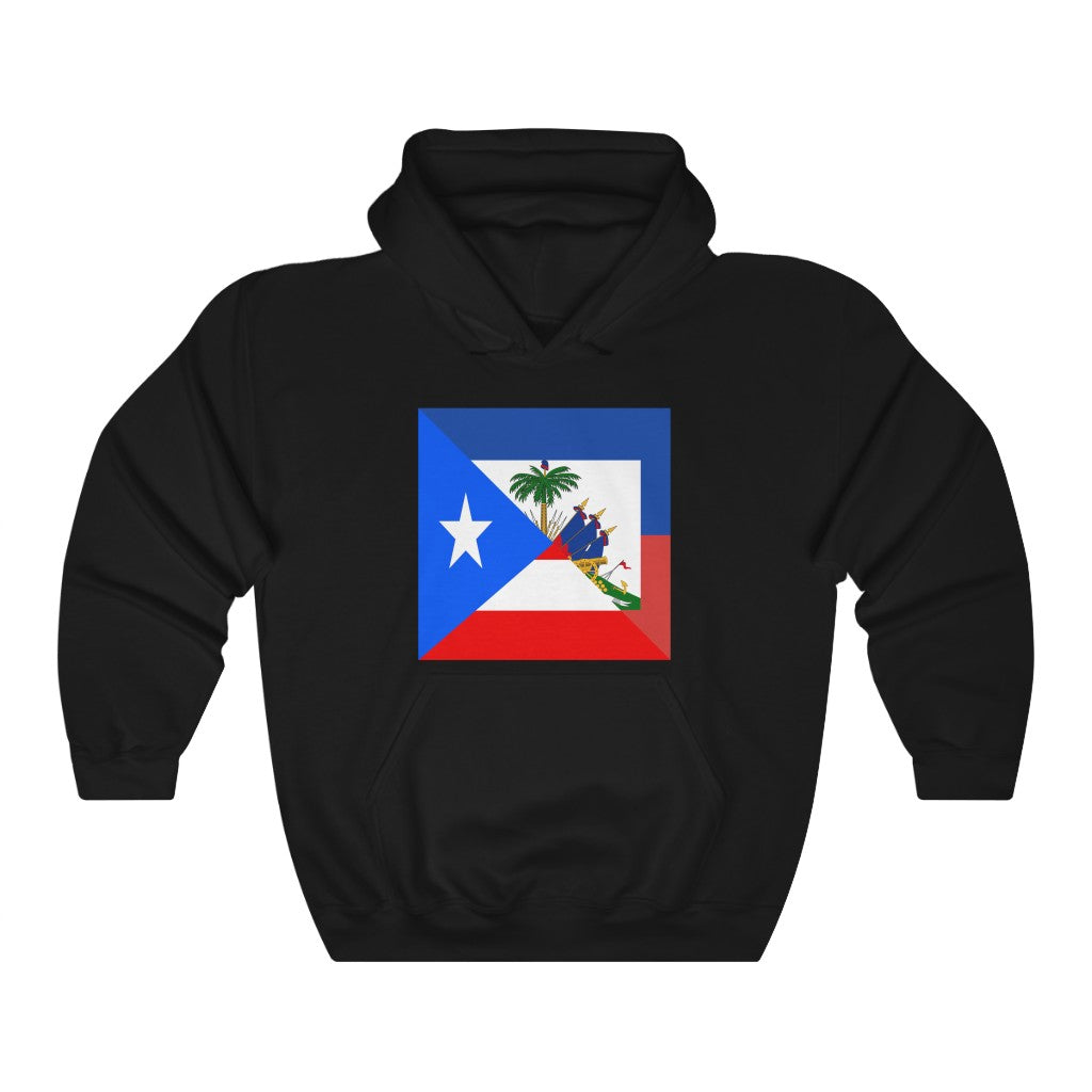 Haitian Puerto Rican Flag Hoodie | Unisex Boricua Haiti Men Women Pullover