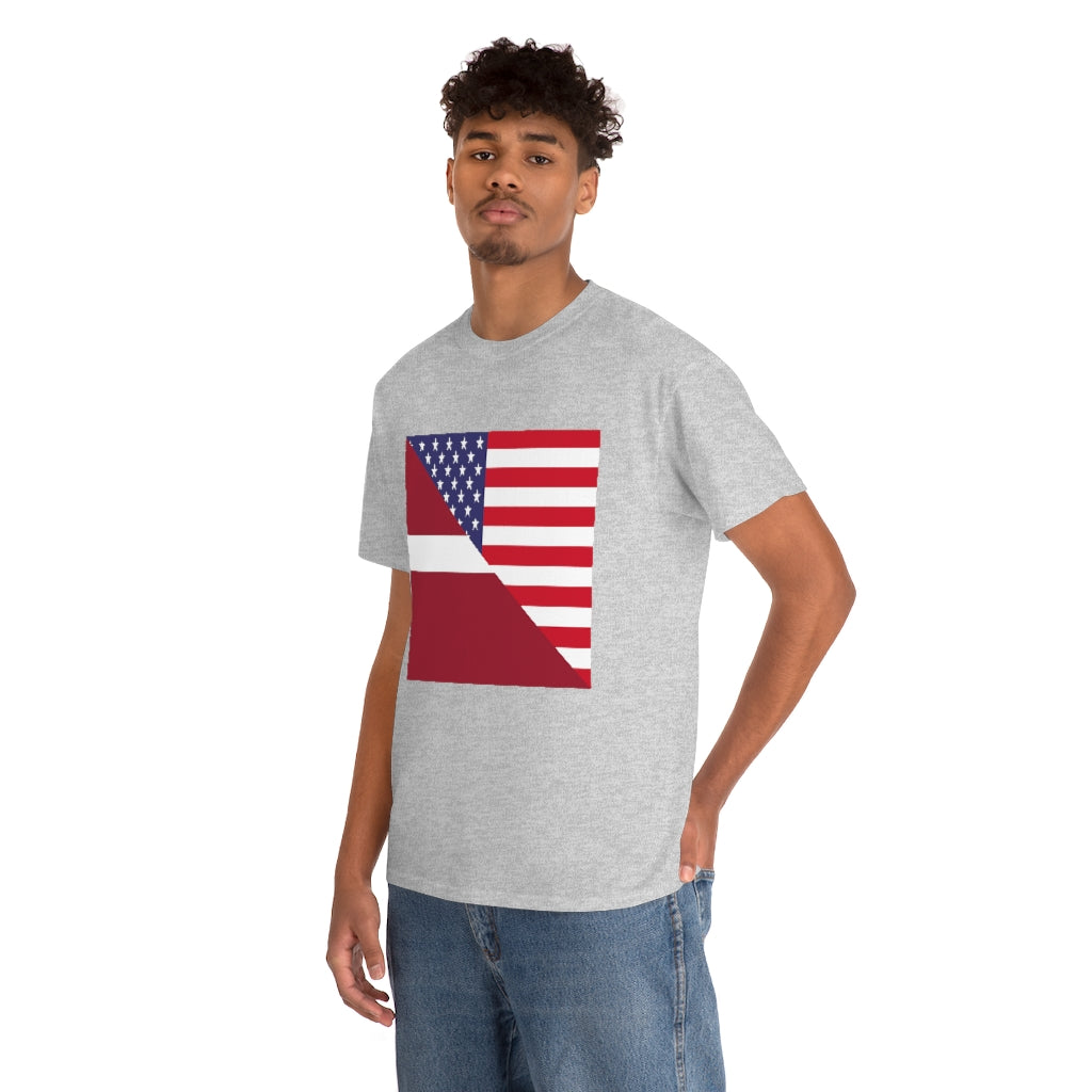 Latvian American Flag Tshirt | Unisex Latvia USA Men Women Shirt