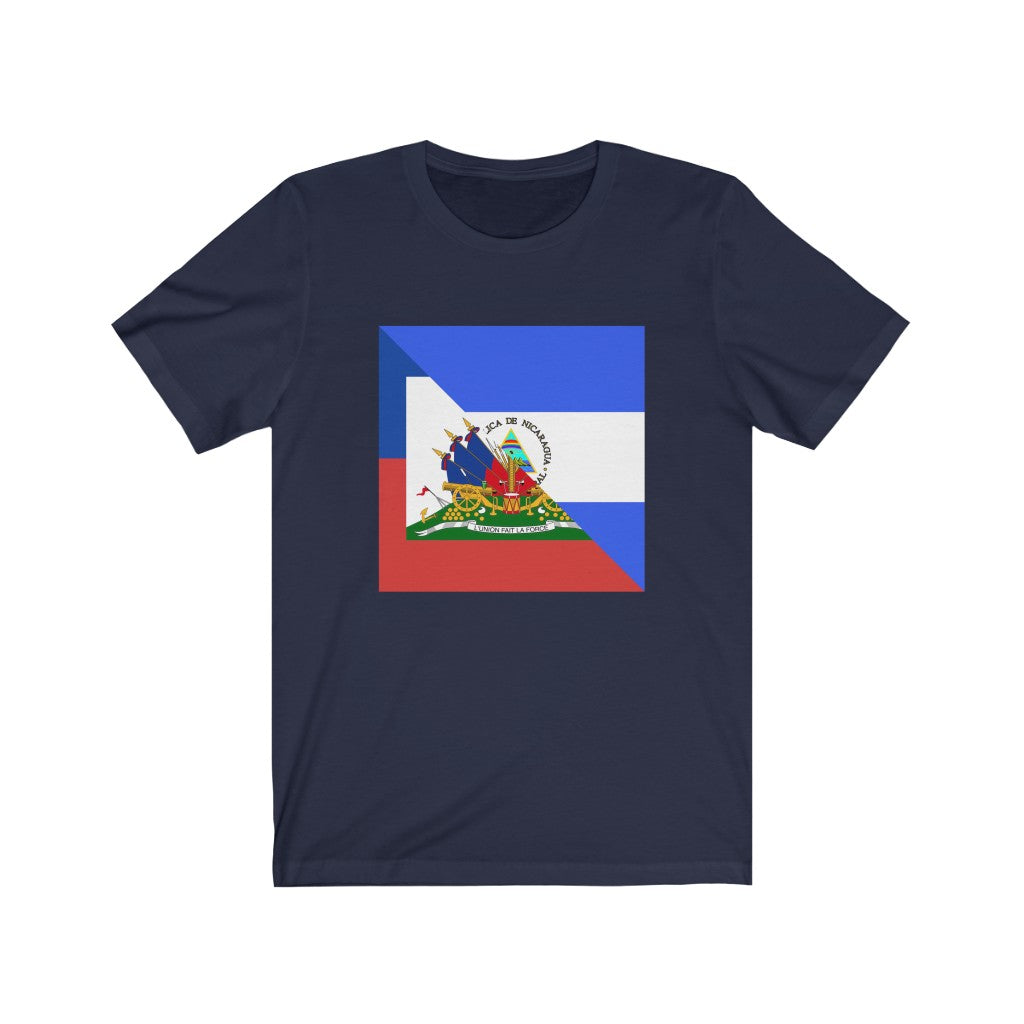 Haiti - Nicaragua Flag Tee | Half Haitian Nicaraguan Men Women Adult