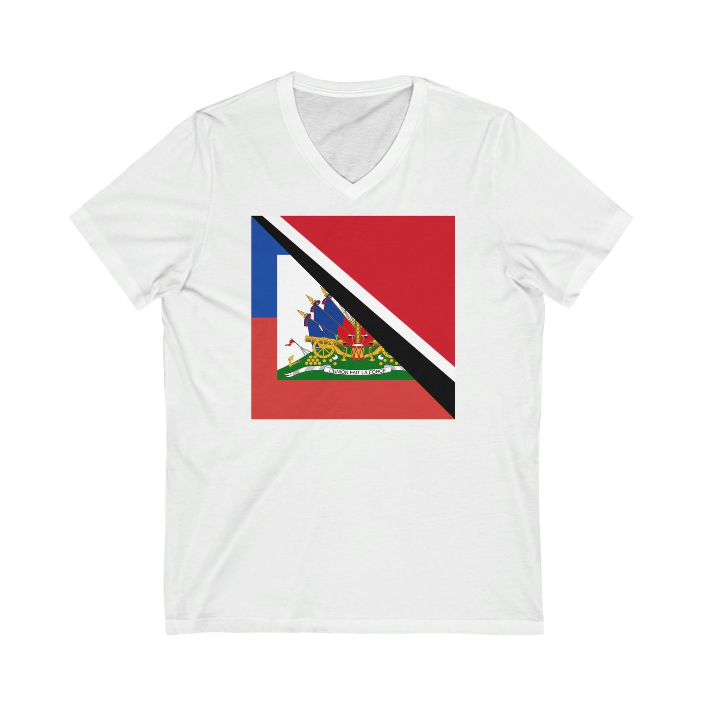 Haitian Trinidad and Tobago Flag Haitian Trini V-Neck T-Shirt | Unisex Vee Shirt