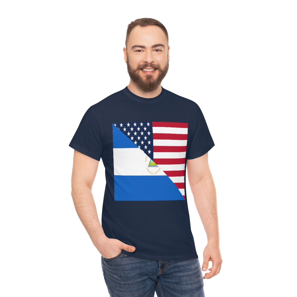 Nicaragua American Flag T-Shirt | Unisex Nicaraguan USA Tee Shirt