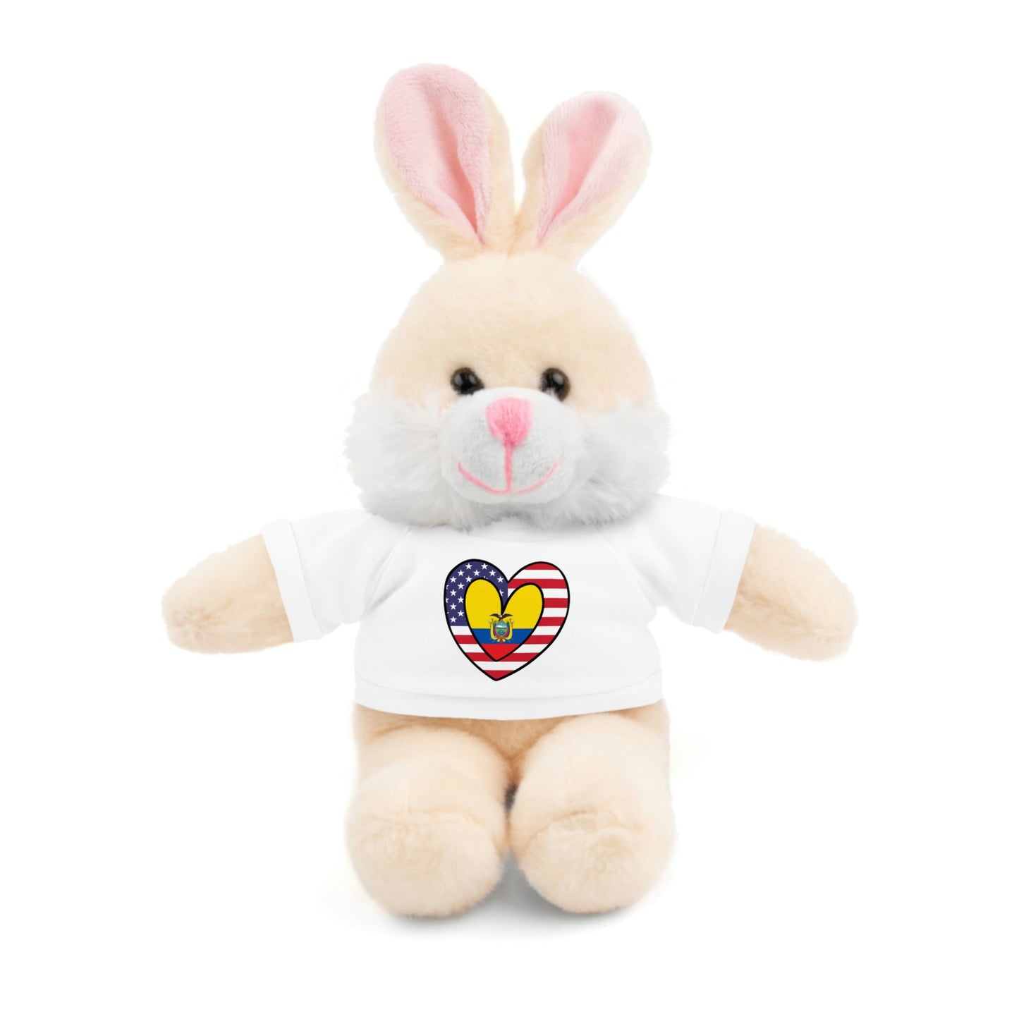 Ecuadorian American Valentines Day Gift Stuffed Animal | Ecuador USA Flag Toy