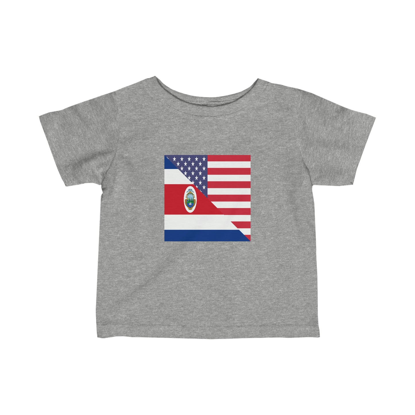 Infant Costa Rican American Flag USA Toddler Tee Shirt