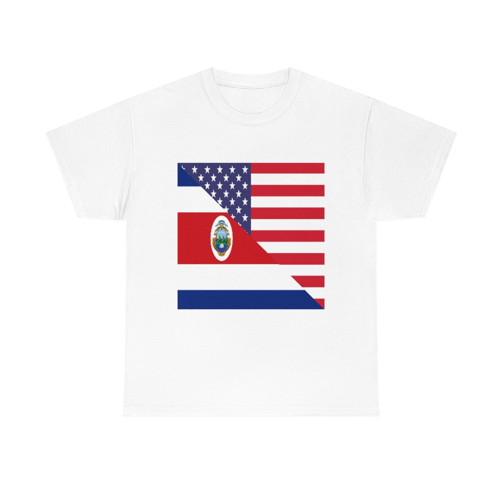 Costa Rica American Flag Tee Shirt | Unisex Costa Rican USA Tshirt