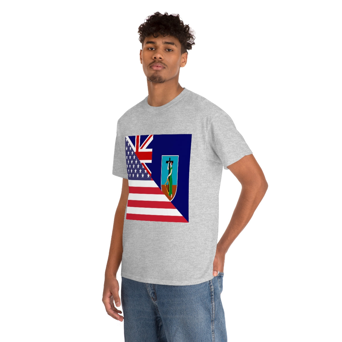 Montserrat American Flag Half Montserratian USA T-Shirt | Unisex Tee Shirt