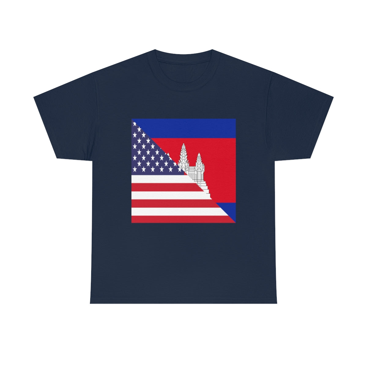 Cambodian American Flag Half Cambodia USA T-Shirt | Unisex Tee Shirt