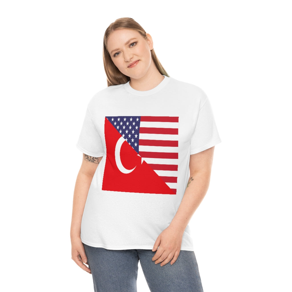 Turks American Flag Tee Shirt | Unisex Turkey USA Tshirt