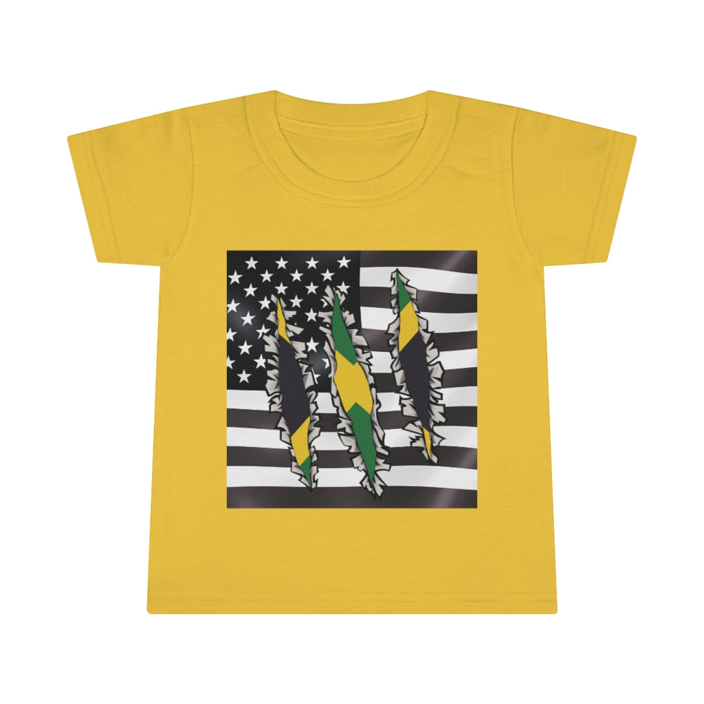 Toddler Jamaican American Flag T-Shirt | Jamaica USA Boy Girl Clothes